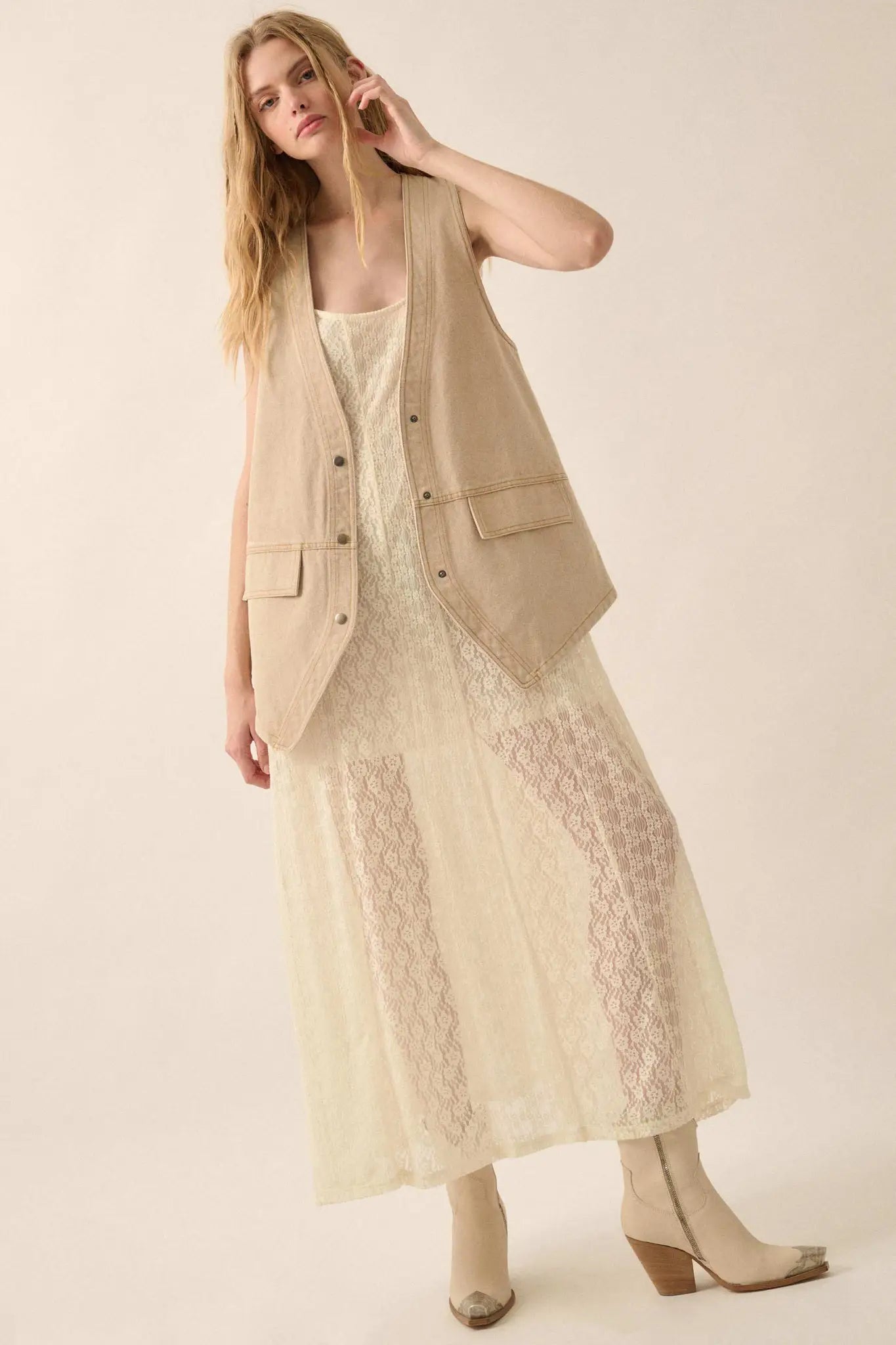 lace maxi slip dress Mare Mare Satin & Lace Maxi Slip Dress