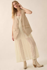 Heaven Knows Paneled Lace Maxi Slip Dress - ShopPromesa