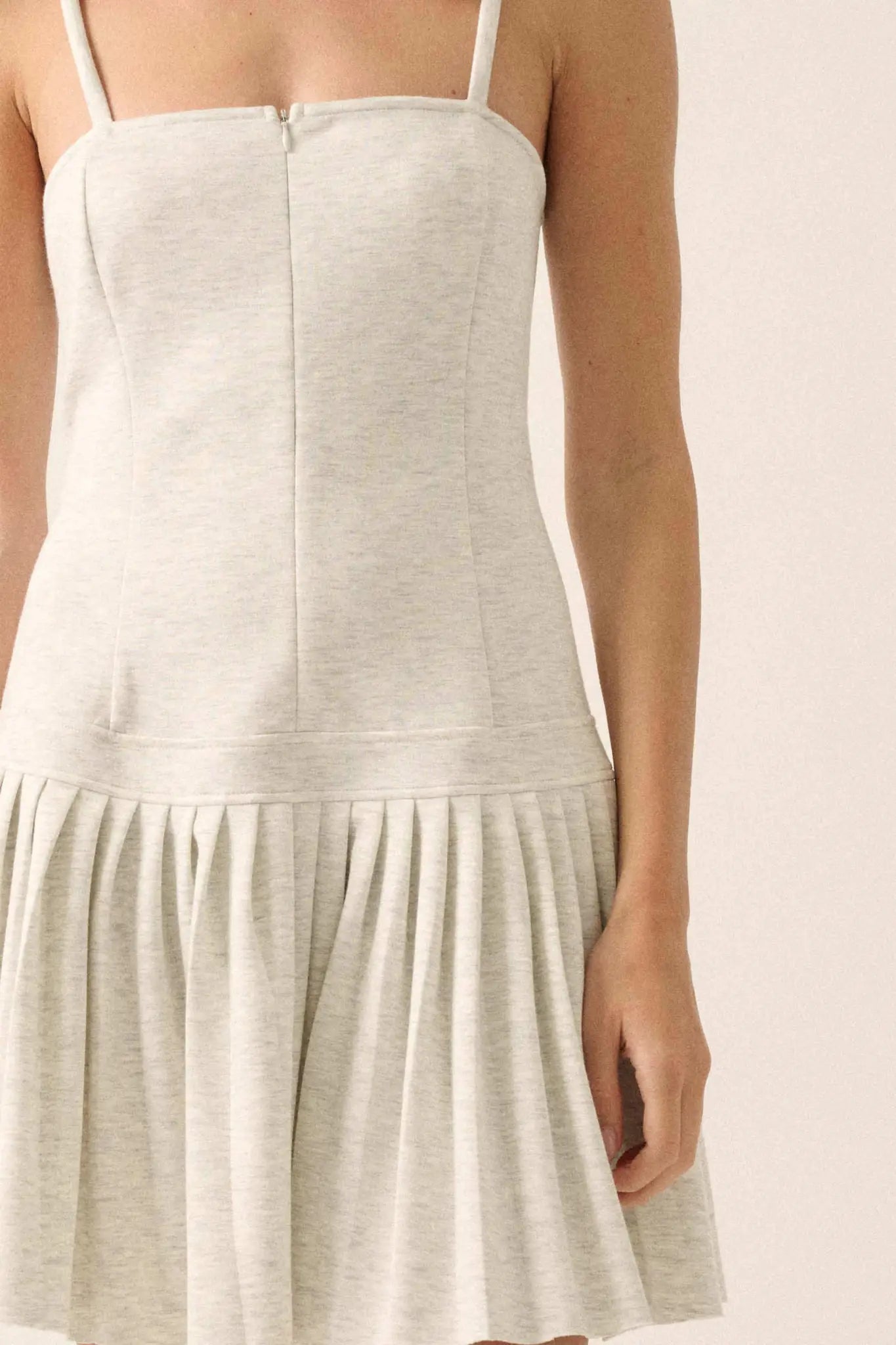 Premium Scuba Zip-Front Pleated Mini Dress - ShopPromesa