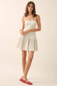 Premium Scuba Zip-Front Pleated Mini Dress - ShopPromesa