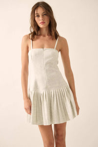 Premium Scuba Zip-Front Pleated Mini Dress - ShopPromesa