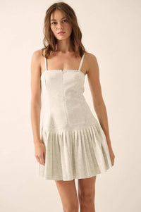 Premium Scuba Zip-Front Pleated Mini Dress - ShopPromesa