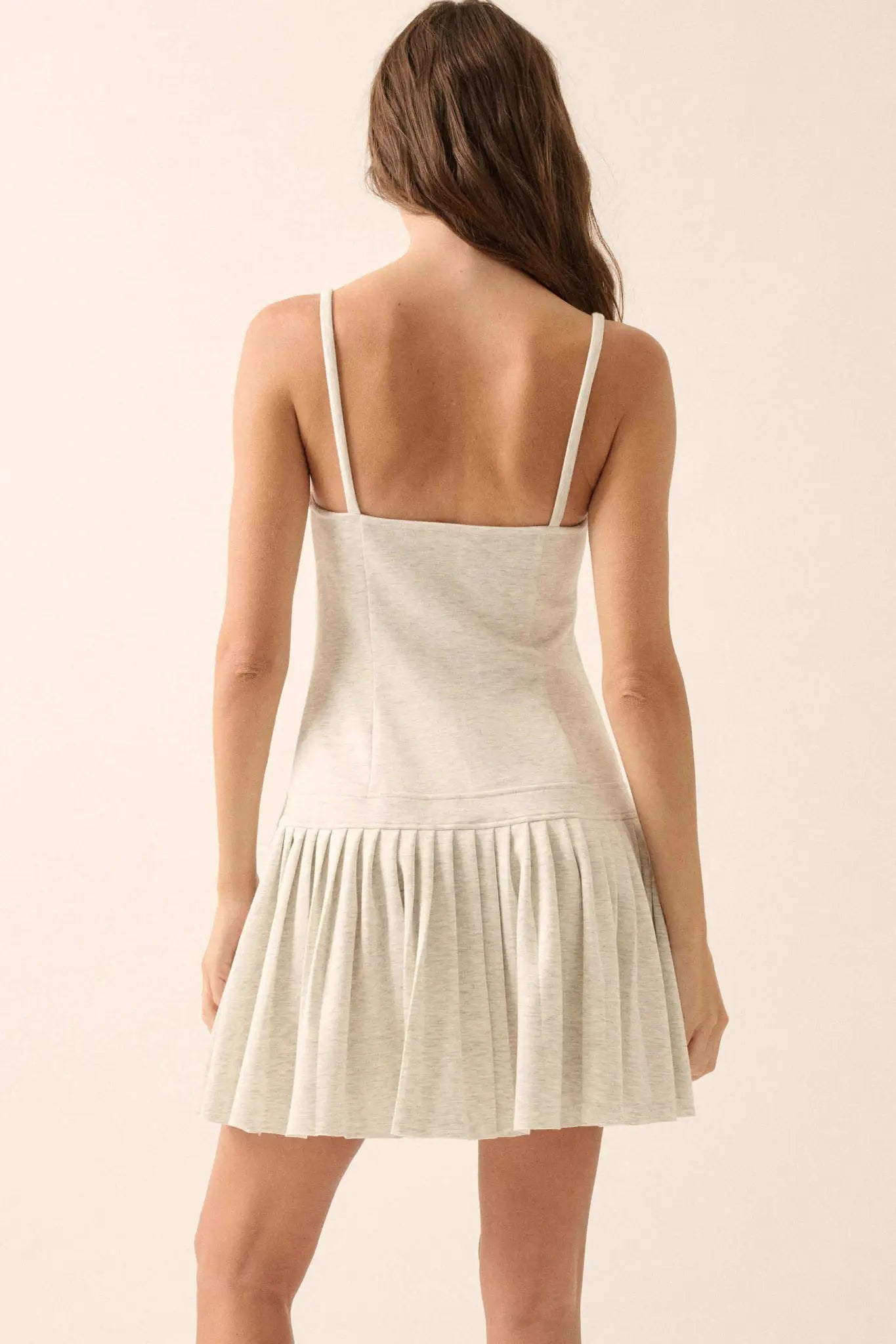 Premium Scuba Zip-Front Pleated Mini Dress - ShopPromesa