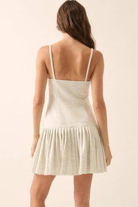 Premium Scuba Zip-Front Pleated Mini Dress - ShopPromesa