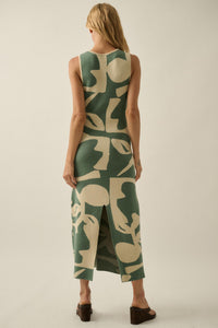 Fantastic Flora Floral Jacquard Midi Sweater Dress - ShopPromesa