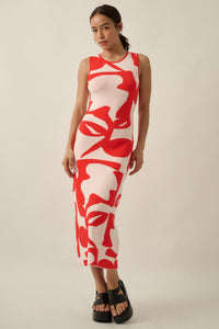 Fantastic Flora Floral Jacquard Midi Sweater Dress - ShopPromesa