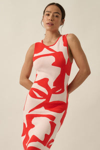 Fantastic Flora Floral Jacquard Midi Sweater Dress - ShopPromesa