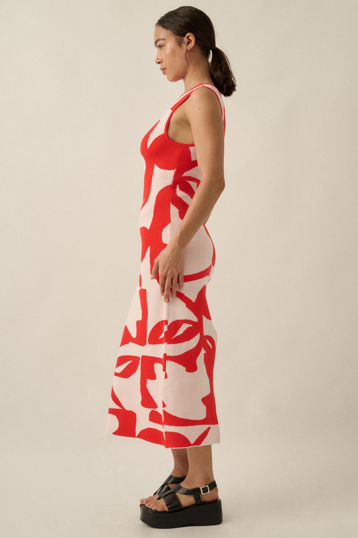 Fantastic Flora Floral Jacquard Midi Sweater Dress - ShopPromesa