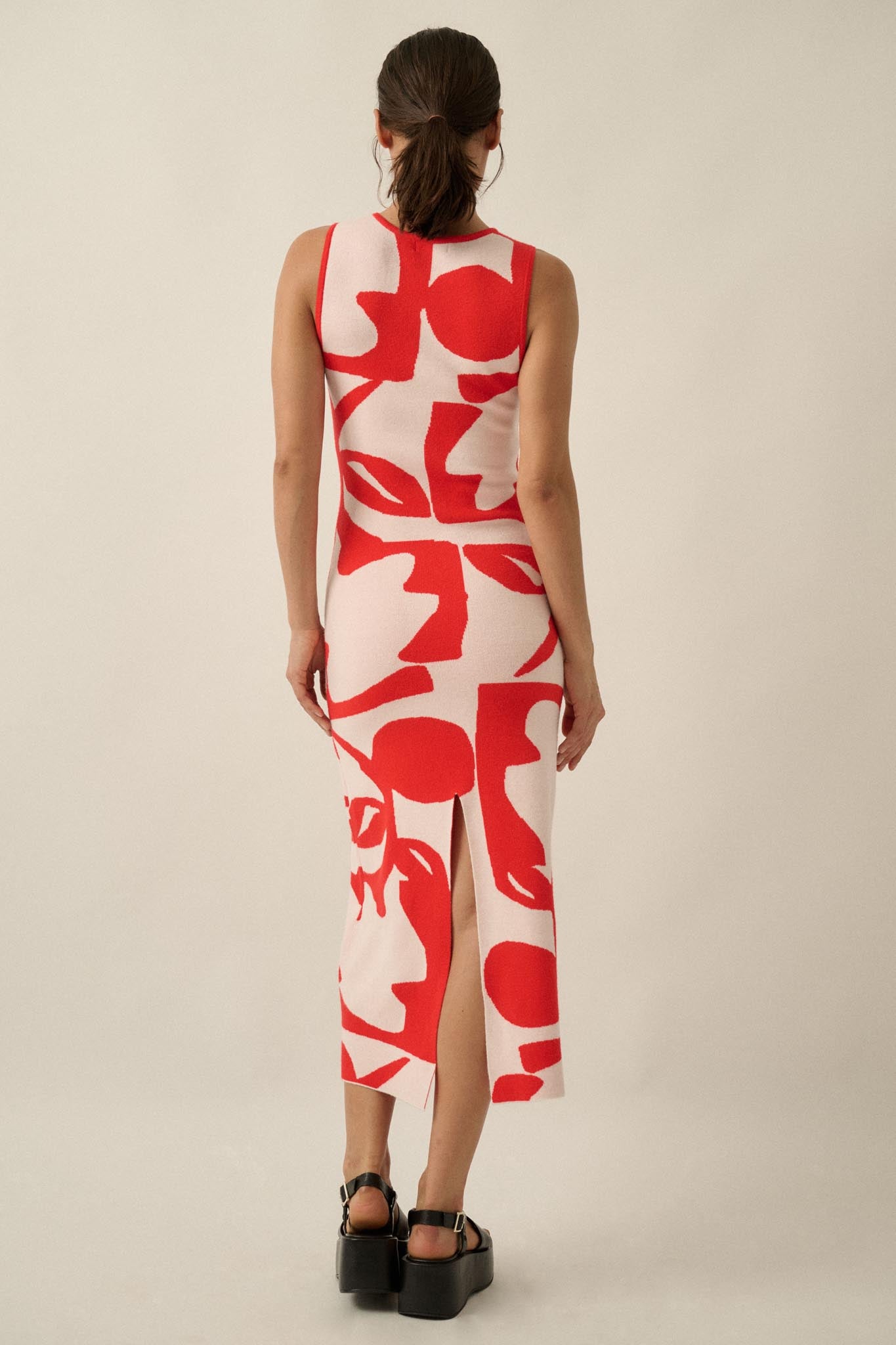 Fantastic Flora Floral Jacquard Midi Sweater Dress - ShopPromesa