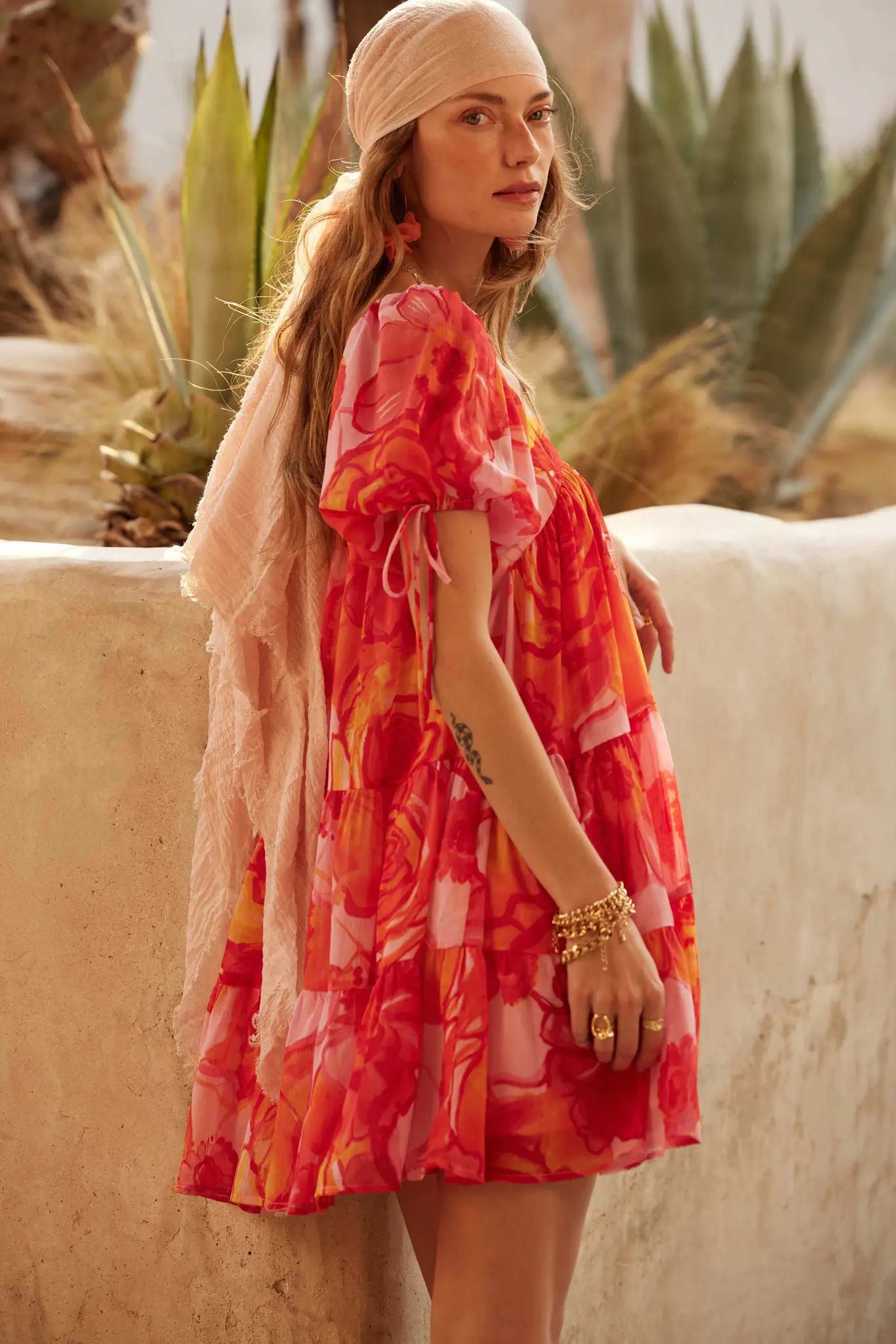 Exotic Blooms Floral Chiffon Babydoll Mini Dress - ShopPromesa