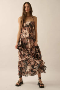 Blooming Bliss Floral Chiffon Tiered Maxi Dress - ShopPromesa
