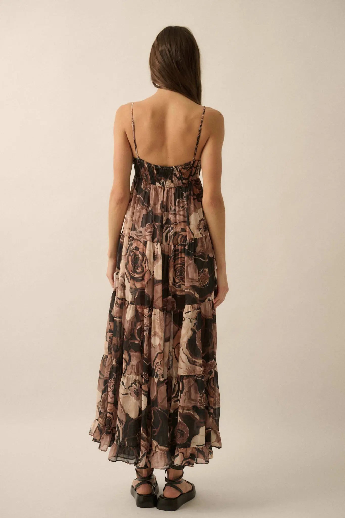 Blooming Bliss Floral Chiffon Tiered Maxi Dress - ShopPromesa