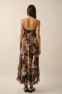 Blooming Bliss Floral Chiffon Tiered Maxi Dress - ShopPromesa