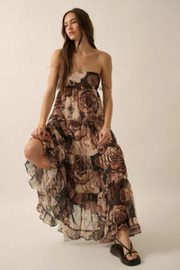 Blooming Bliss Floral Chiffon Tiered Maxi Dress - ShopPromesa