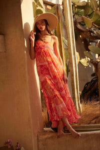 Blooming Bliss Floral Chiffon Tiered Maxi Dress - ShopPromesa