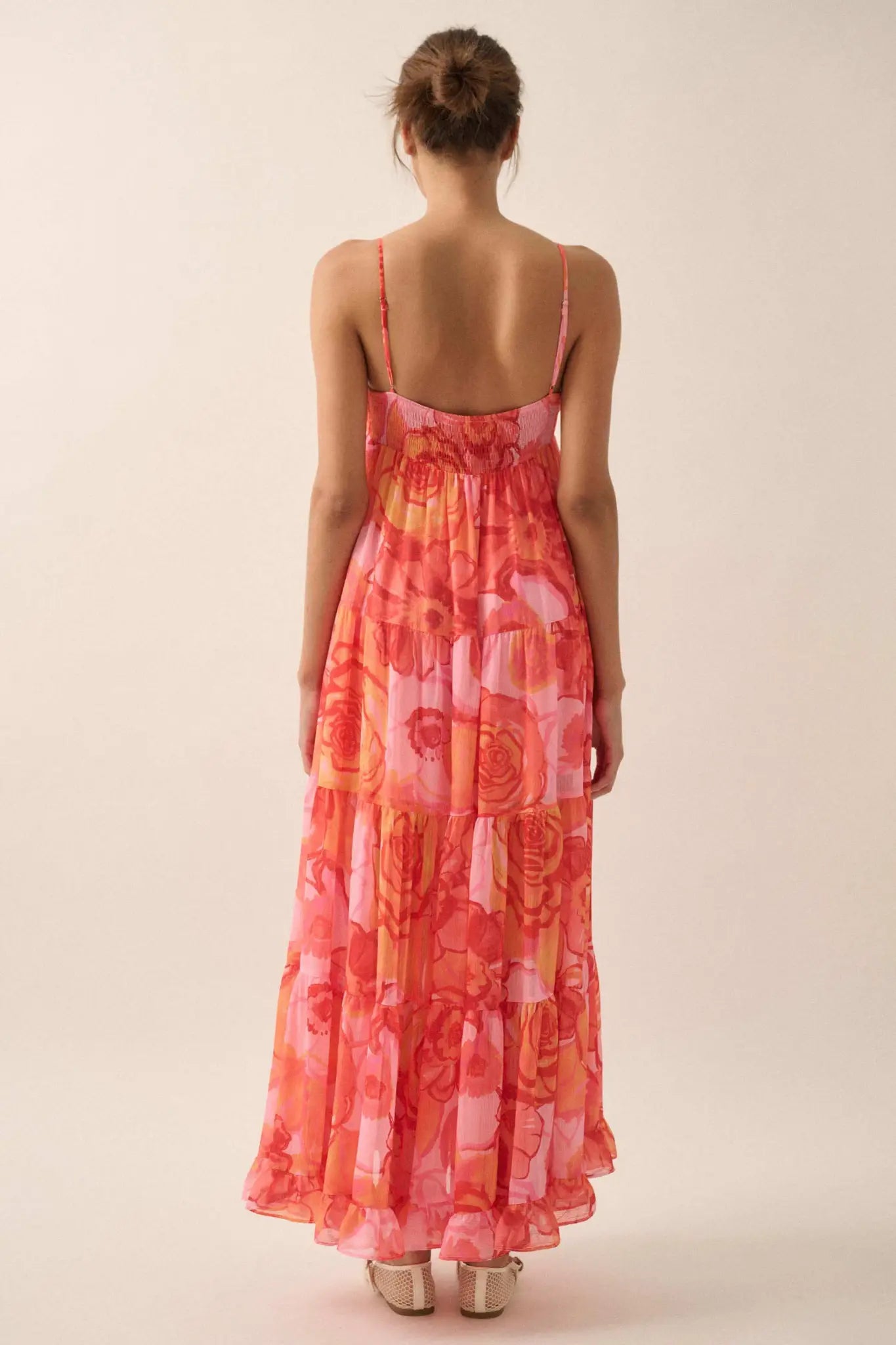 Blooming Bliss Floral Chiffon Tiered Maxi Dress - ShopPromesa