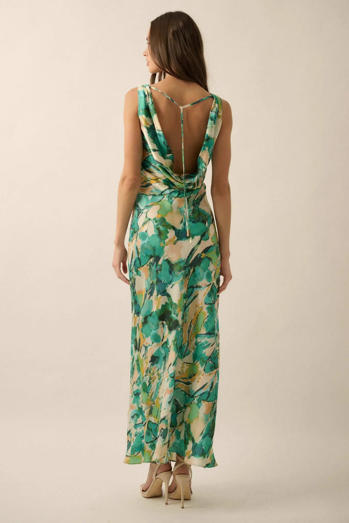 satin cowl back dress SATIN BIAS COWL BACK MAXI | BLACK THIRD FORM
