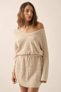 No Worries Pointelle Crochet-Knit Mini Dress - ShopPromesa