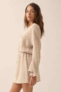 No Worries Pointelle Crochet-Knit Mini Dress - ShopPromesa