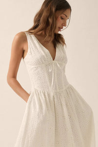 Pristine Dream Eyelet Lace Corset Midi Dress - ShopPromesa