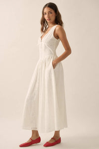 Pristine Dream Eyelet Lace Corset Midi Dress - ShopPromesa