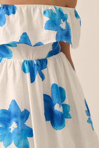 Bold Beauty Floral Off-Shoulder Flounce Mini Dress - ShopPromesa