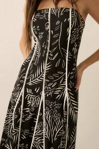 Artsy Blossoms Floral Paneled Halter Maxi Dress - ShopPromesa