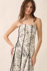 Artsy Blossoms Floral Paneled Halter Maxi Dress - ShopPromesa