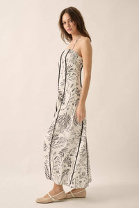 Artsy Blossoms Floral Paneled Halter Maxi Dress - ShopPromesa