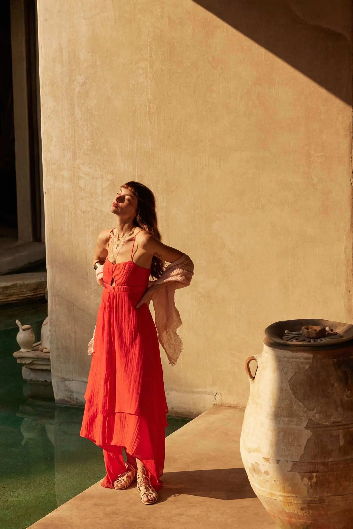 handkerchief maxi dress Floating Free Layered Handkerchief Maxi Dress Cream / S handkerchief maxi dress Floating Free Layered Handkerchief Maxi Dress Cream / S