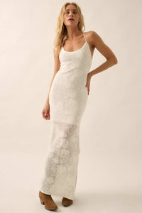 Passionate Petals Floral Lace Halter Maxi Dress - ShopPromesa