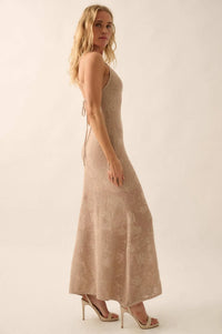 Passionate Petals Floral Lace Halter Maxi Dress - ShopPromesa