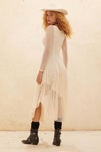 Divine Beauty Paneled Lace Handkerchief Midi Dress - ShopPromesa