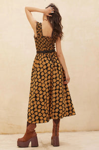 Vintage Blooms Floral Smocked Midi Dress - ShopPromesa
