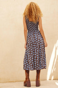 Vintage Blooms Floral Smocked Midi Dress - ShopPromesa