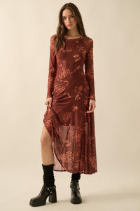 Spice of Life Floral Mesh Paneled Midi Dress - ShopPromesa