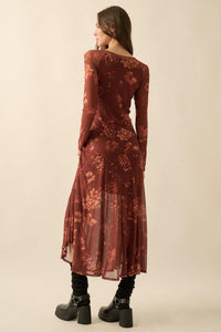 Spice of Life Floral Mesh Paneled Midi Dress - ShopPromesa