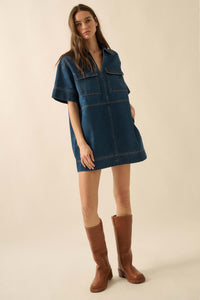 Living Proof Denim Mini Tunic Shirt Dress - ShopPromesa
