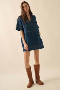 Living Proof Denim Mini Tunic Shirt Dress - ShopPromesa