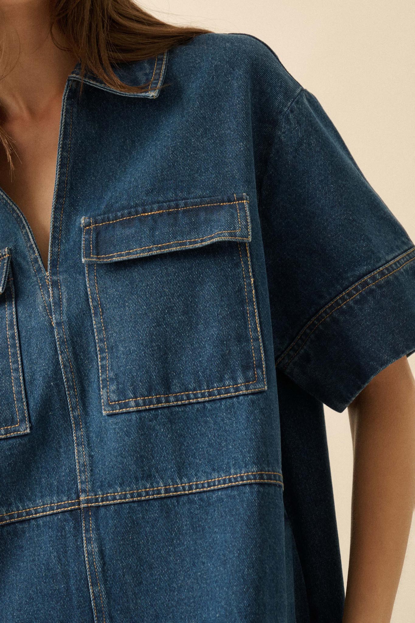 Living Proof Denim Mini Tunic Shirt Dress - ShopPromesa