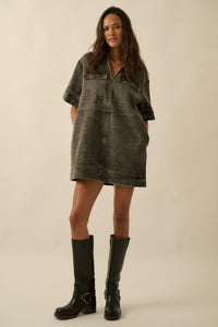 Living Proof Denim Mini Tunic Shirt Dress - ShopPromesa