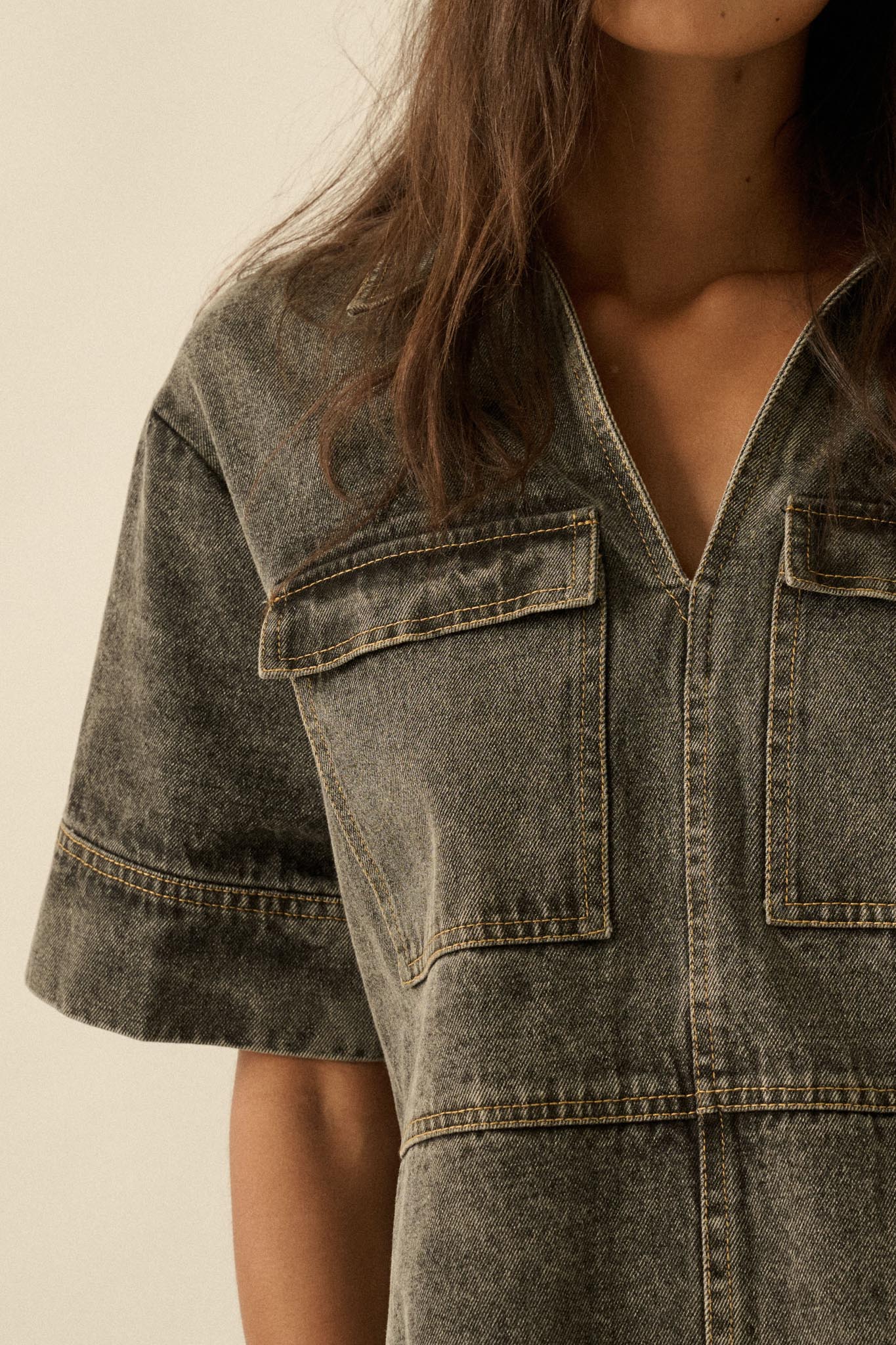 denim tunic shirt dress Denim Shirtdress | Cotton Loose Tunic | Denim Dress