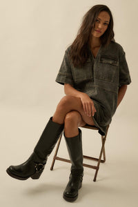 Living Proof Denim Mini Tunic Shirt Dress - ShopPromesa