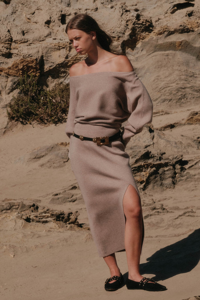 Make It Happen One-Shoulder Midi Sweater Dress - ShopPromesa