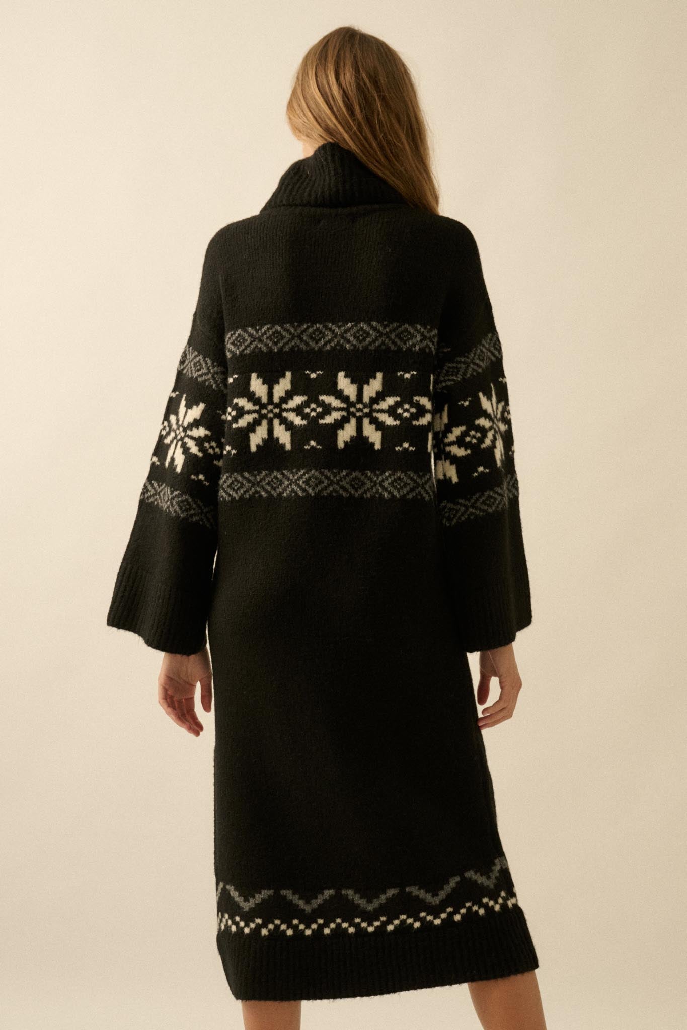 Mountain High Alpine-Knit Midi Sweater Dress - ShopPromesa