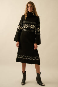 Mountain High Alpine-Knit Midi Sweater Dress - ShopPromesa