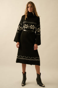 Mountain High Alpine-Knit Midi Sweater Dress - ShopPromesa
