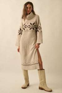 Mountain High Alpine-Knit Midi Sweater Dress - ShopPromesa