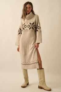 Mountain High Alpine-Knit Midi Sweater Dress - ShopPromesa