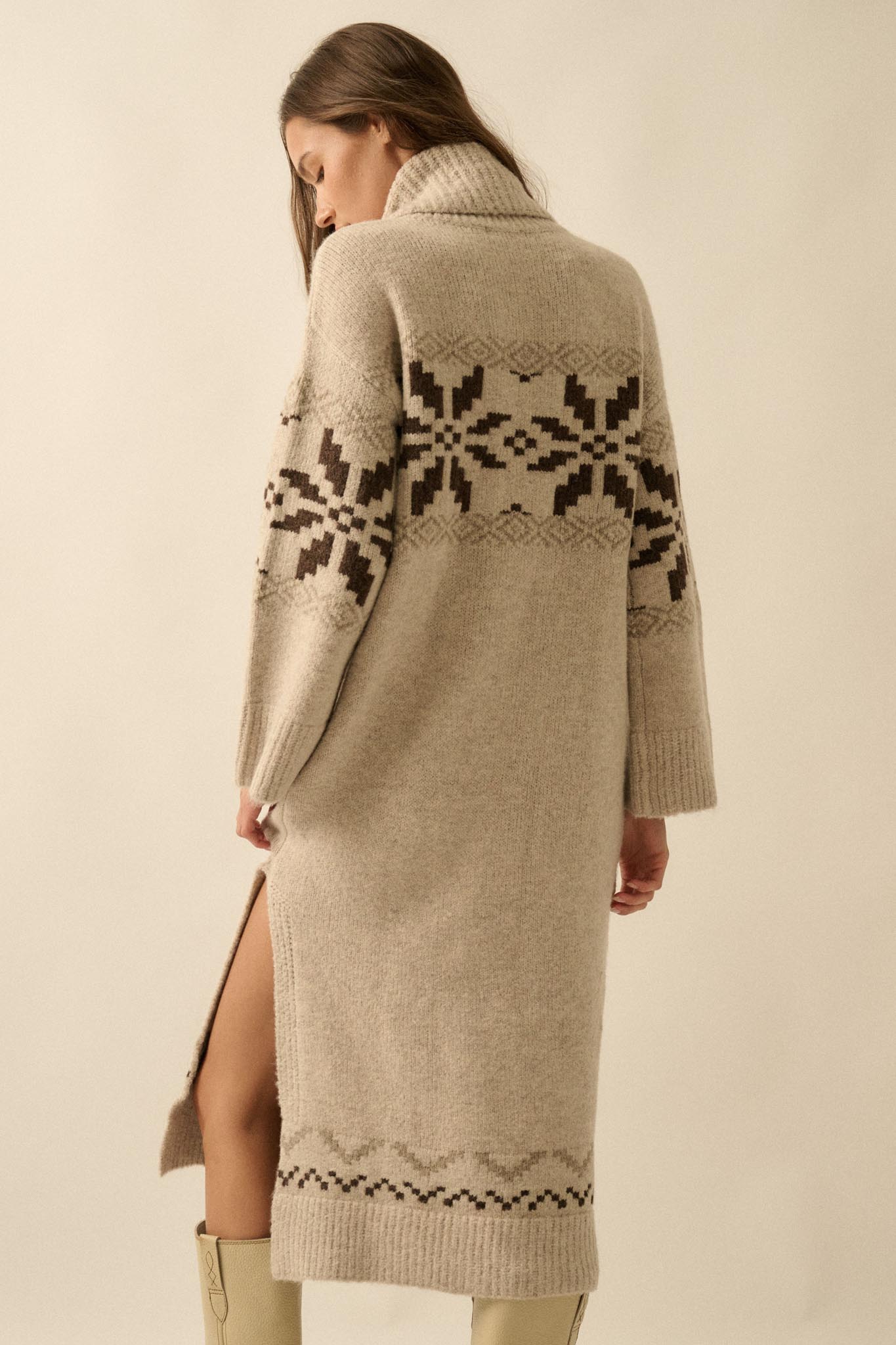 Mountain High Alpine-Knit Midi Sweater Dress - ShopPromesa